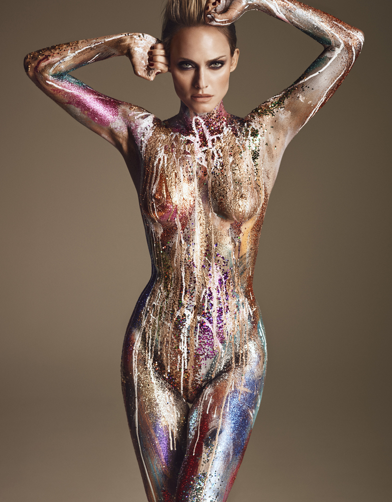 Amber Valletta Nude With Body Paint