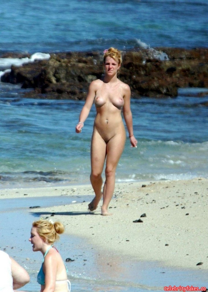 Britney Spears Nude on the Nudist Beach