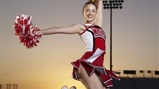 Dianna Agron Half Nude as a Sexy Cheerleader